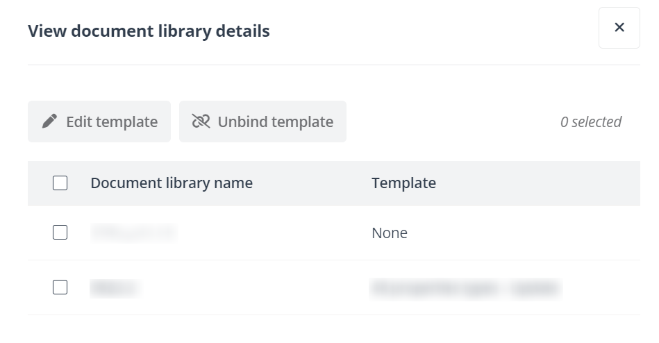 View document library details panel.