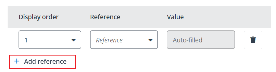 Add reference button.