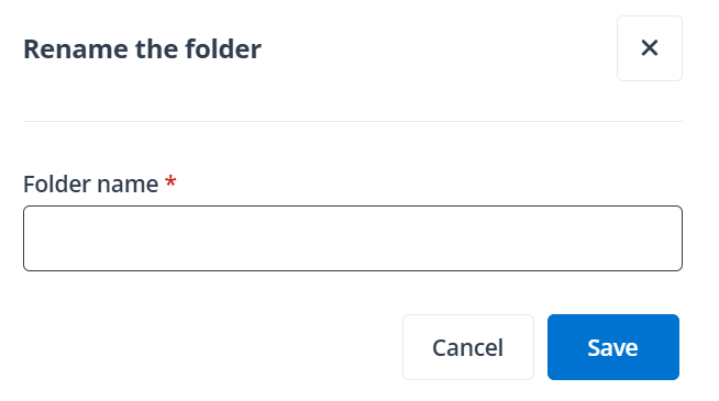 Rename the folder window in end user portal/Teams app.