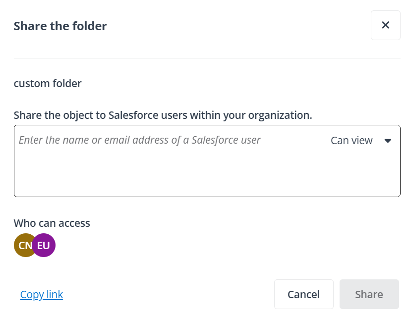 Share the folder window in end user portal/Teams app.
