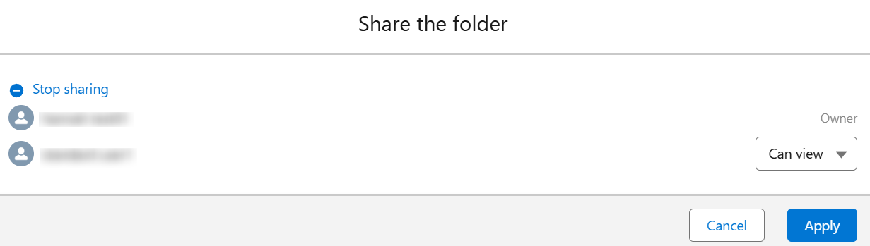 Manage access window in Salesforce app.