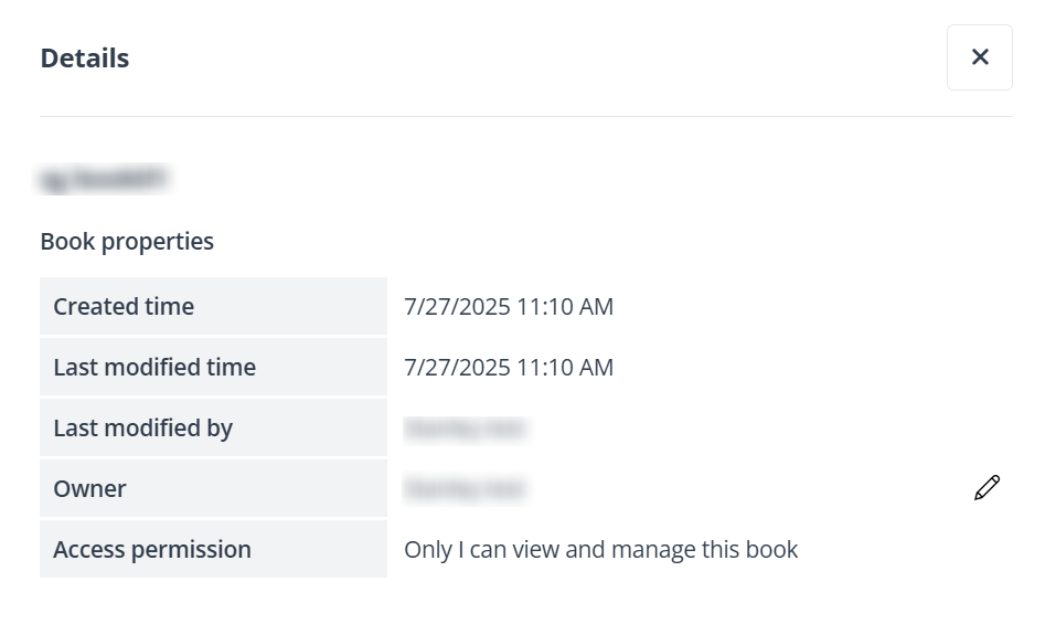 Details panel in end user portal/Teams app.