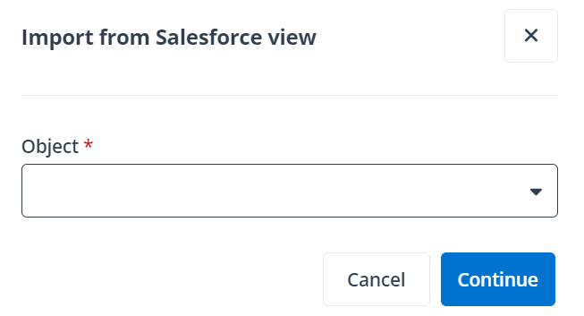 Import from Salesforce view window in end user portal/Teams app.