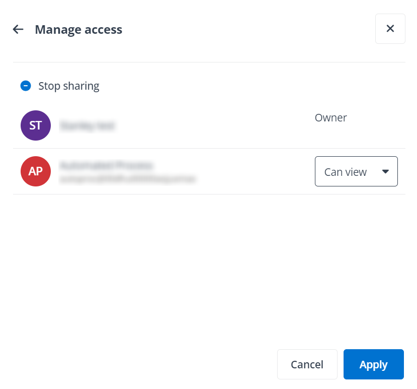 Manage access window in end user portal/Teams app.