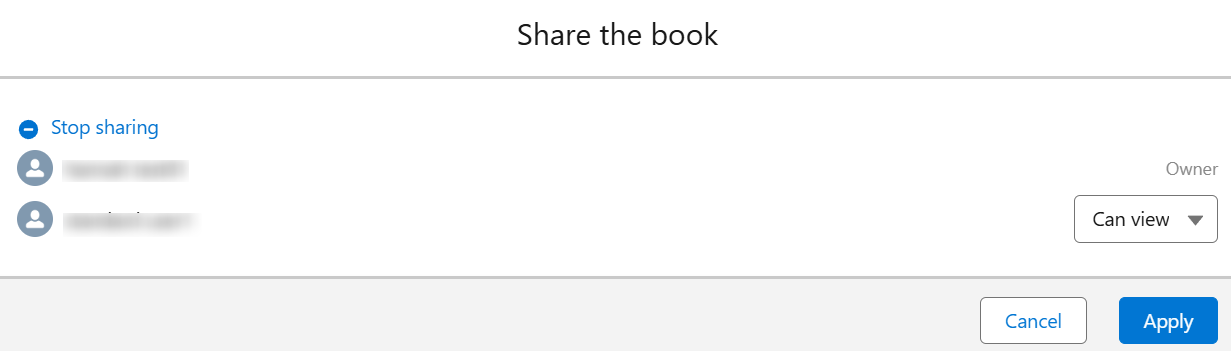 Manage access window in Salesforce app.