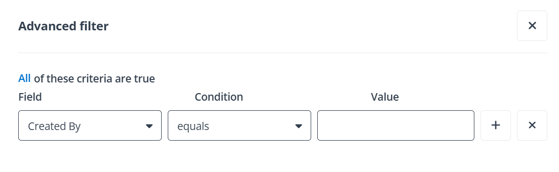 Advanced filter panel in end user portal/Teams app.