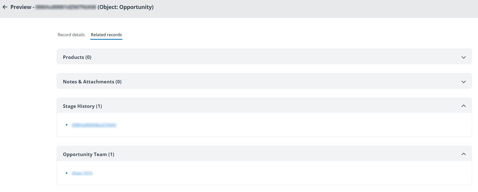 Related records tab in end user portal/Teams app.