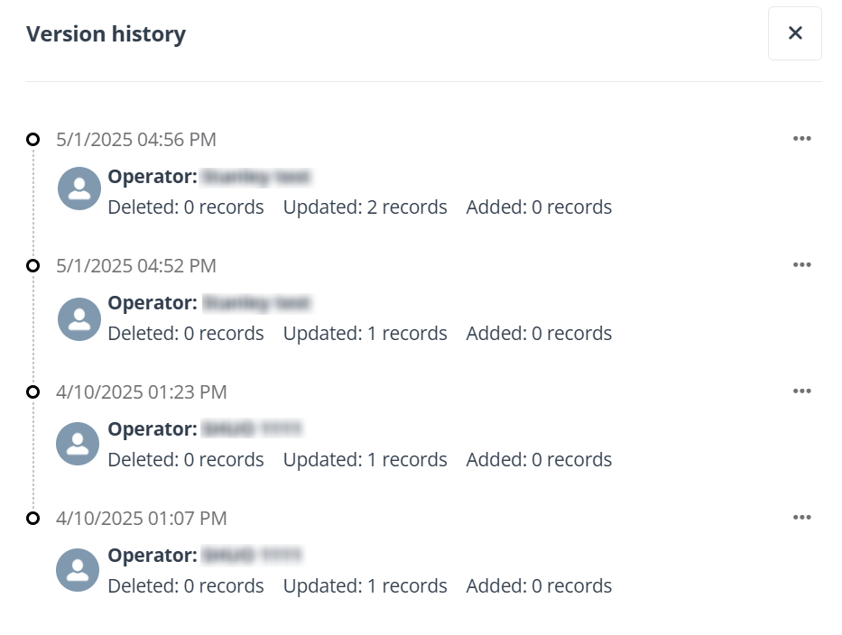 View history panel in end user portal/Teams app.