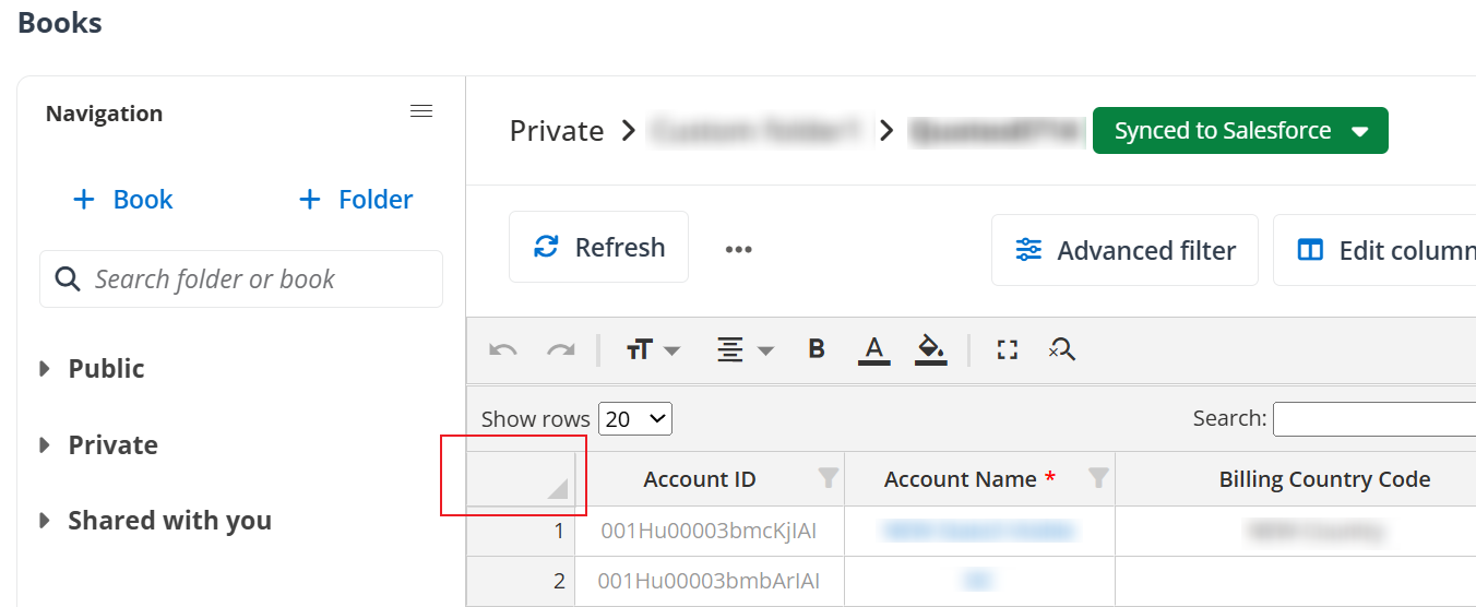 The cell in the upper-left corner in end user portal/Teams app.