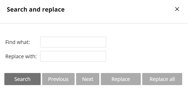 Search and replace window.