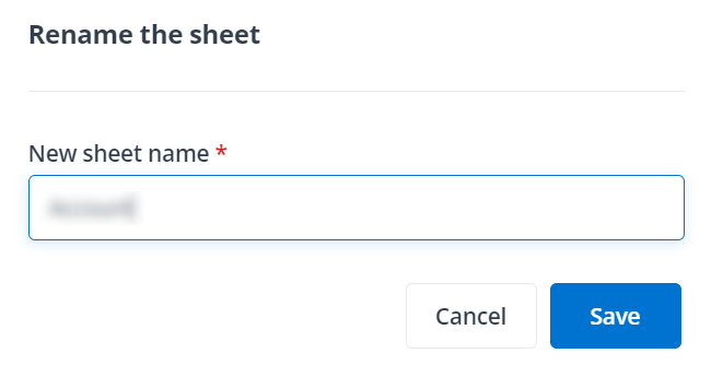 Rename the sheet window in end user portal/Teams app.