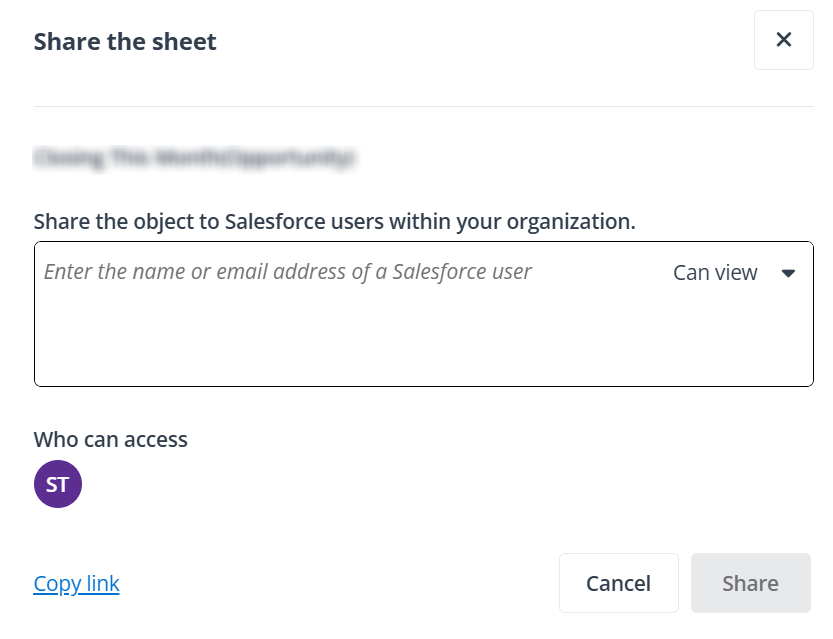 Share the sheet window in end user portal/Teams app.