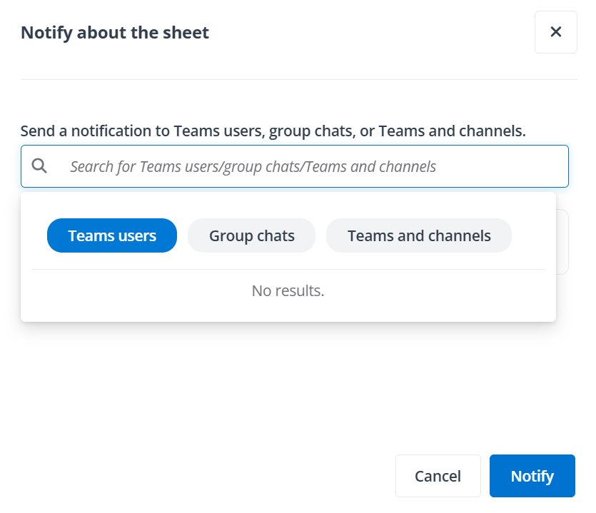 Notify about the sheet window.