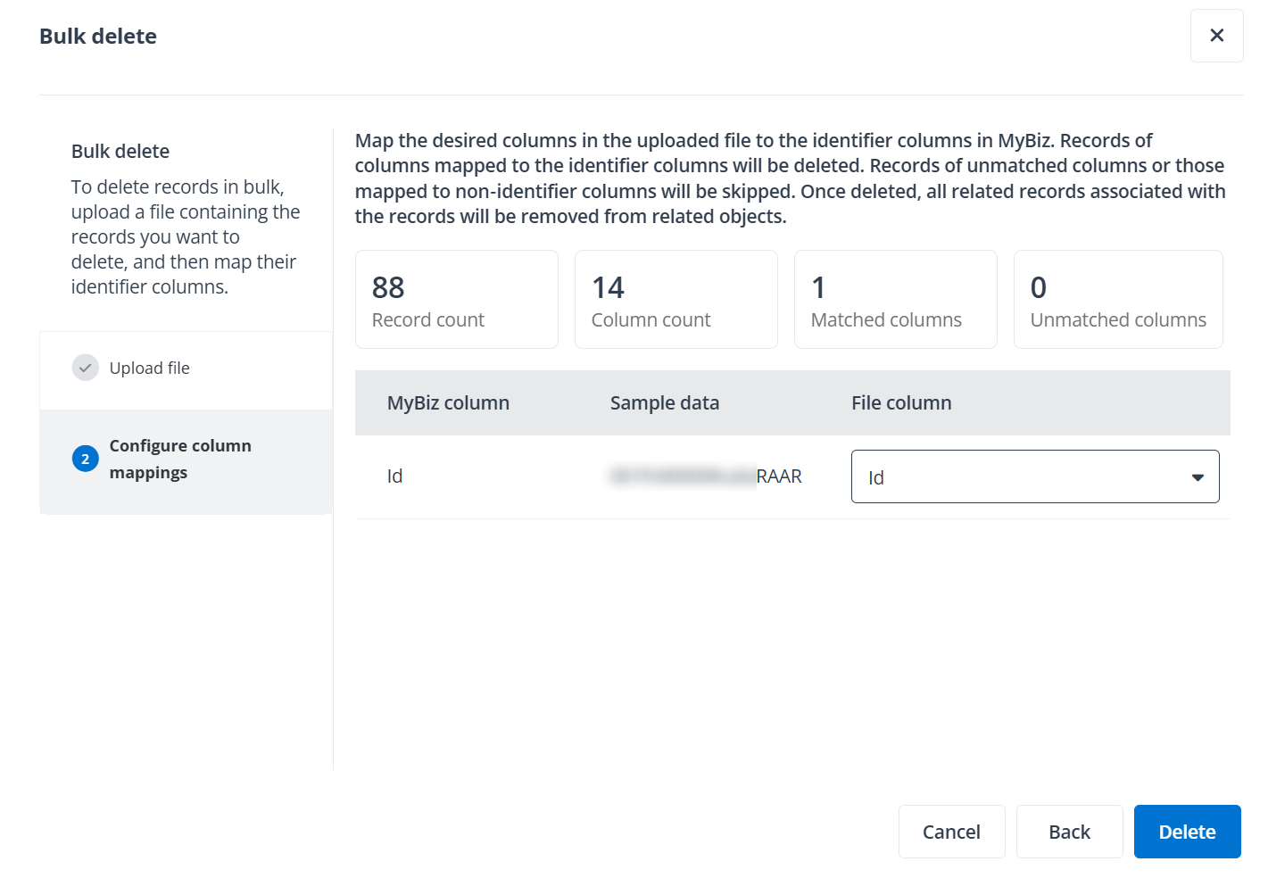 Configure column mappings in end user portal/Teams app.