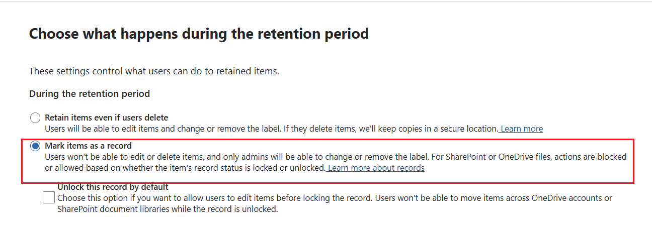 Mark as Record Mark as Record