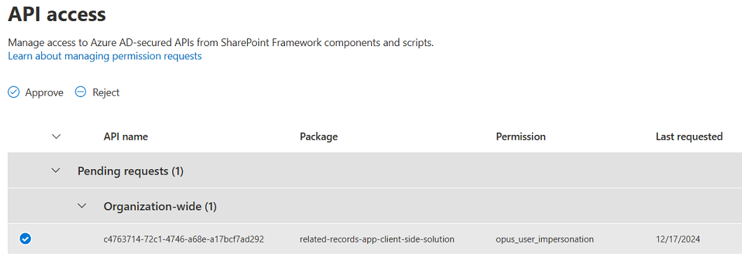 Approve pending requests