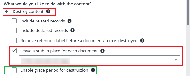 Destroy content and leave a stub only