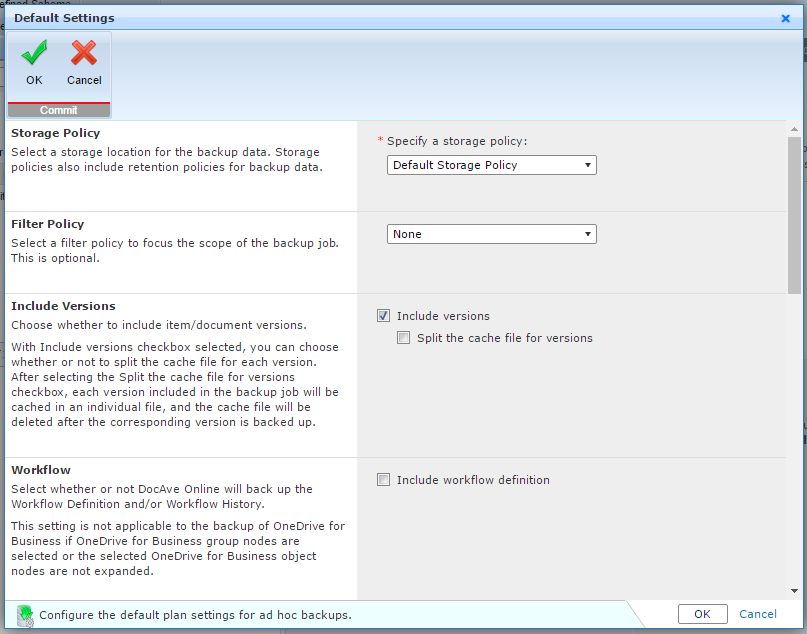 Default Settings. Default Settings.