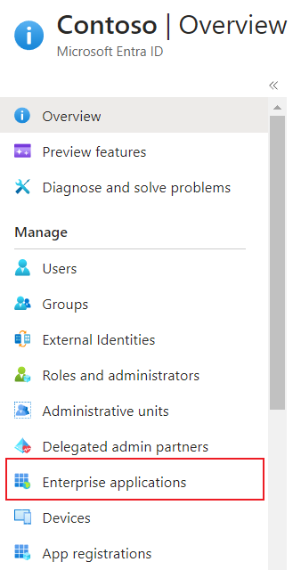 Navigate to the Enterprise applications page.