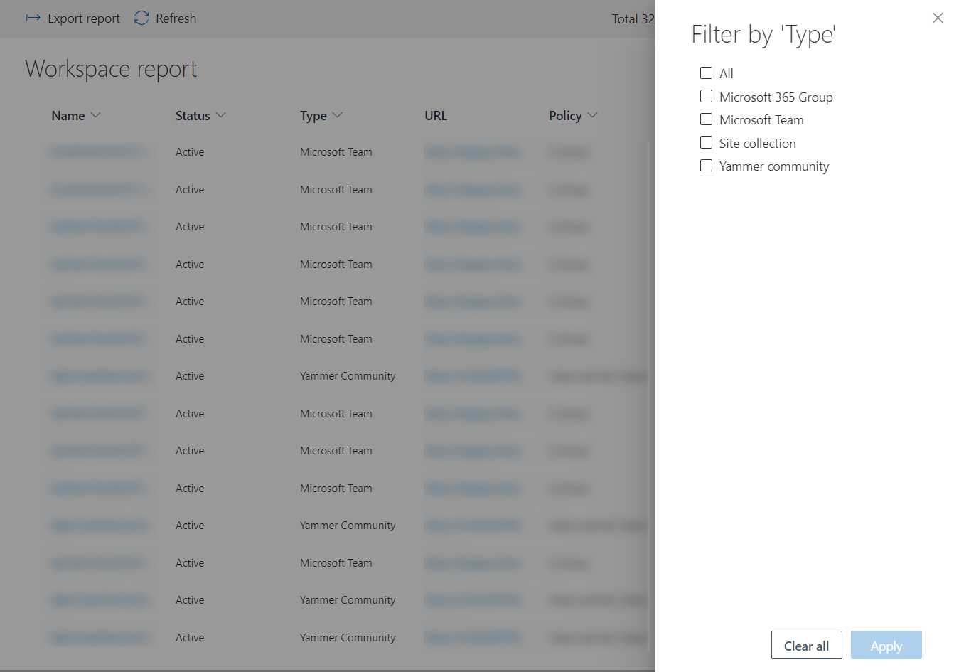 Set the filter type.