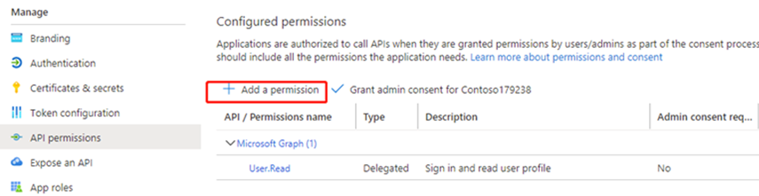 Adding a permission.
