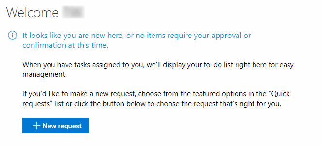 The welcome message.