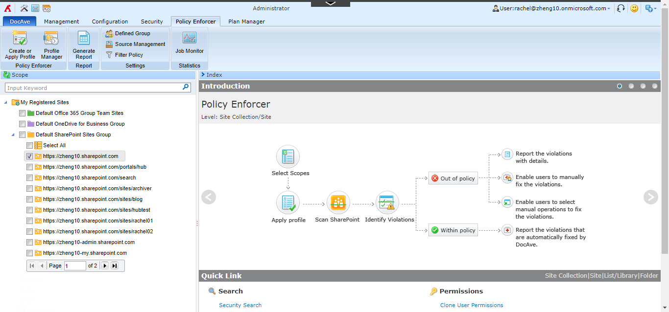 The Policy Enforcer tab.
