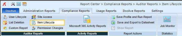 Select a report type for your report profile. Select a report type for your report profile.