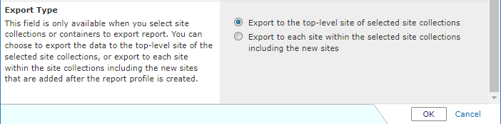 The Export Type field. The Export Type field.