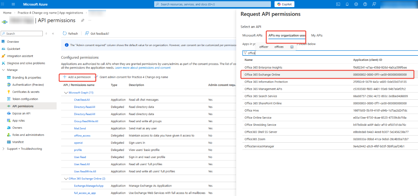 Select Office 365 Exchange Online.