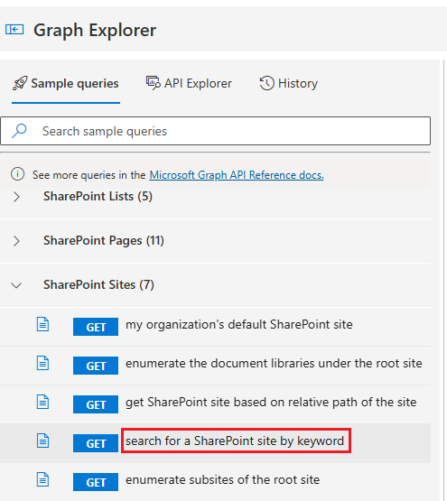 Clicking search for a SharePoint site by keyword.