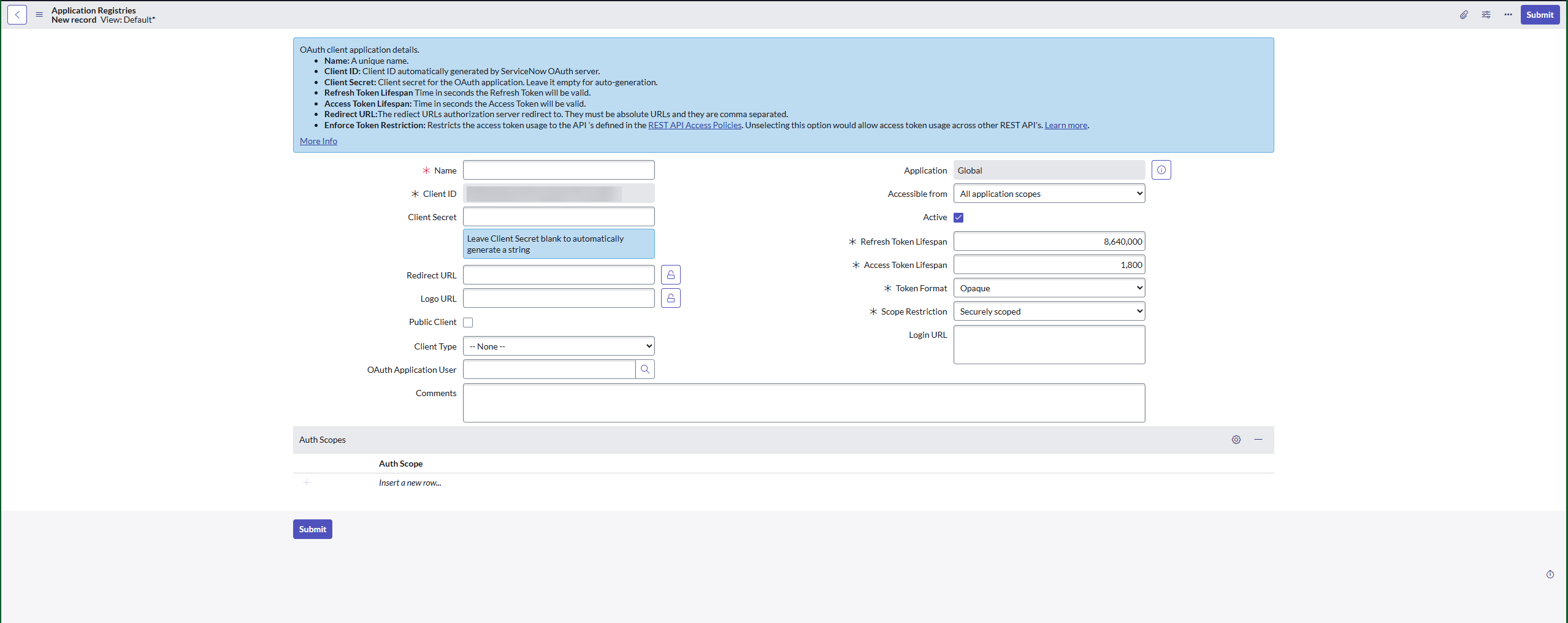 Configure the application registry Configure the application registry