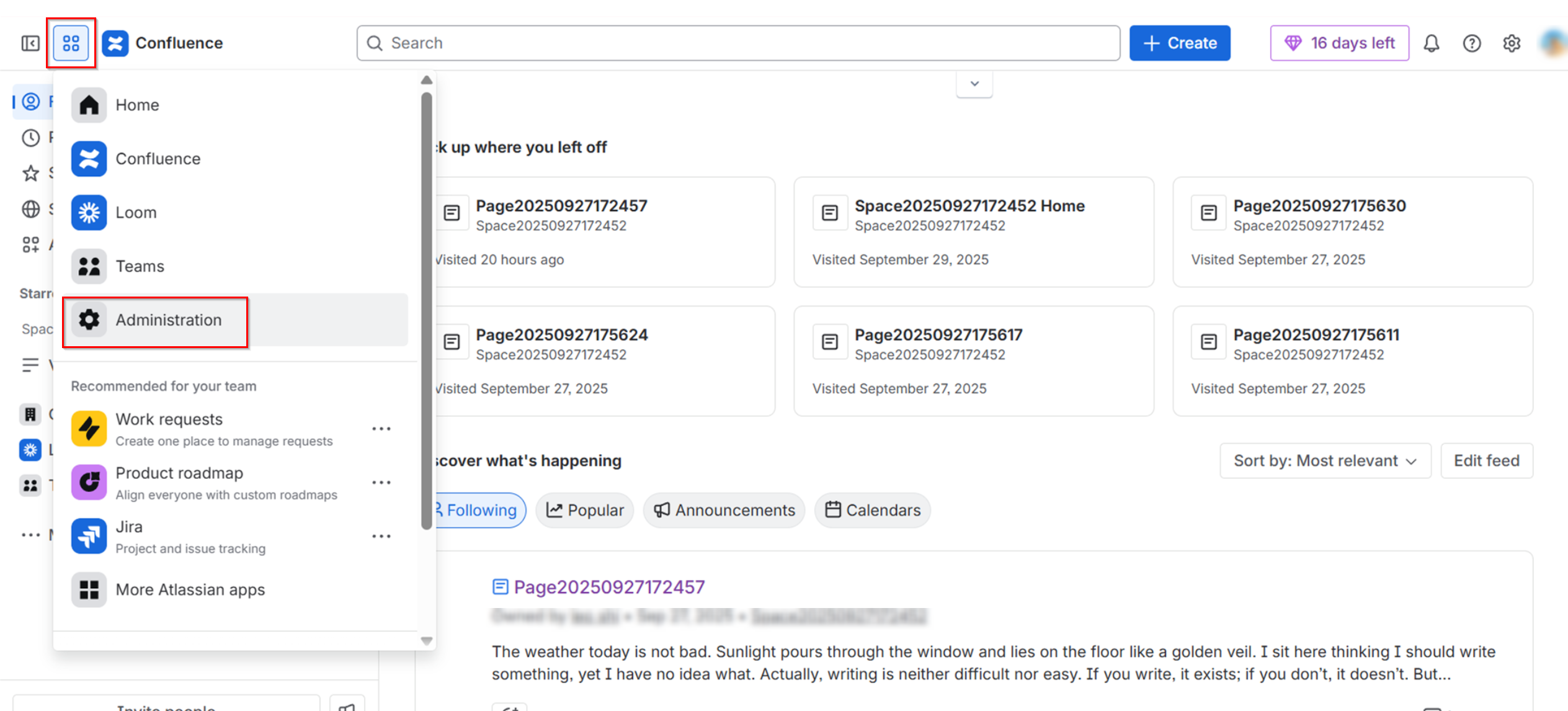 Navigate to Administration via the App launcher.