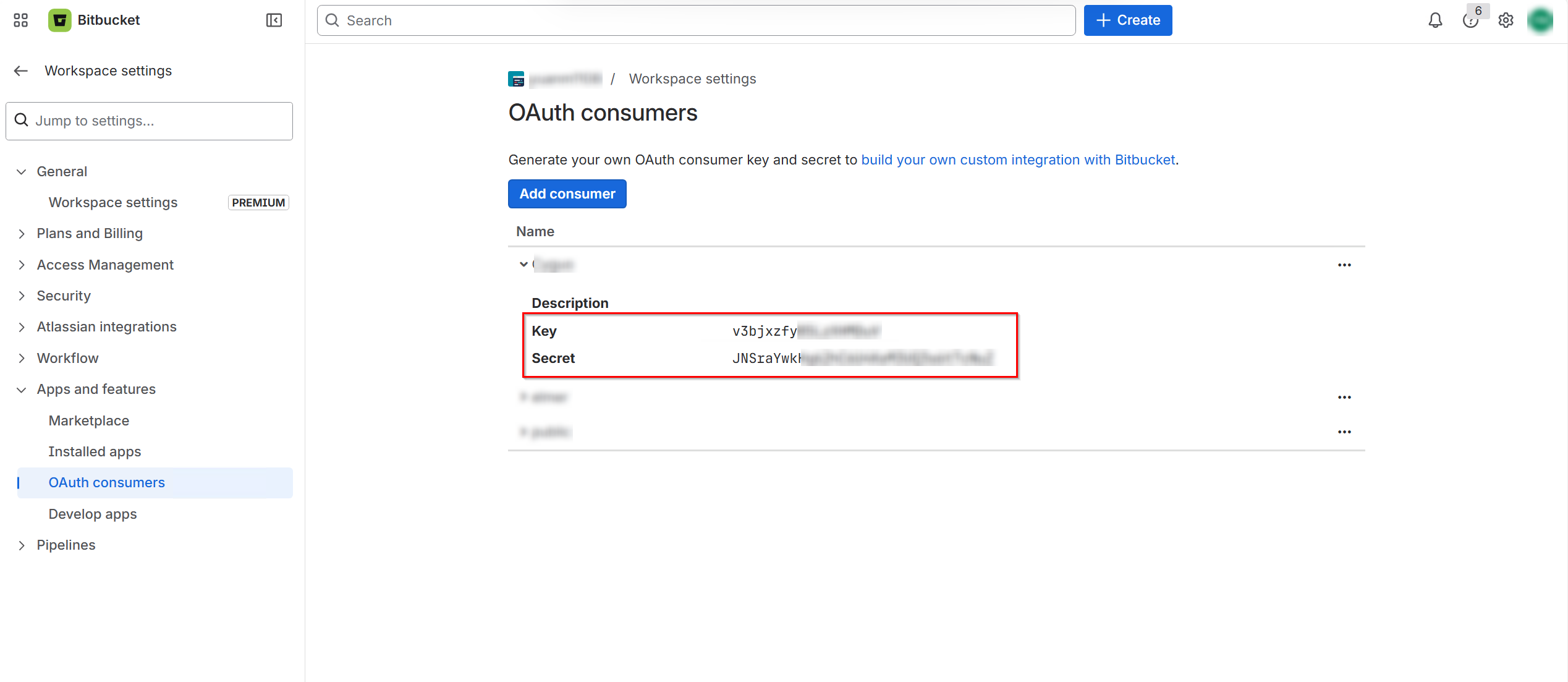 Copy key and secret values.