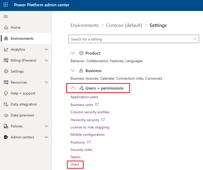 Clicking Users + permissions and Users.
