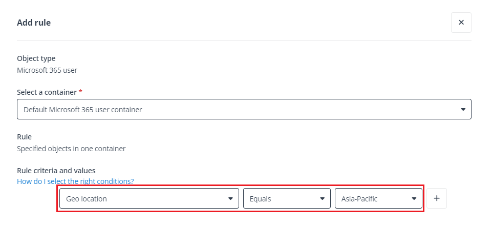 Creating multi-geo scan rule for the scan profile.