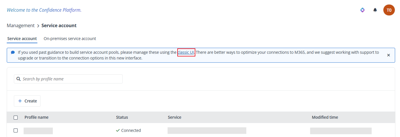 Click the classic UI link.
