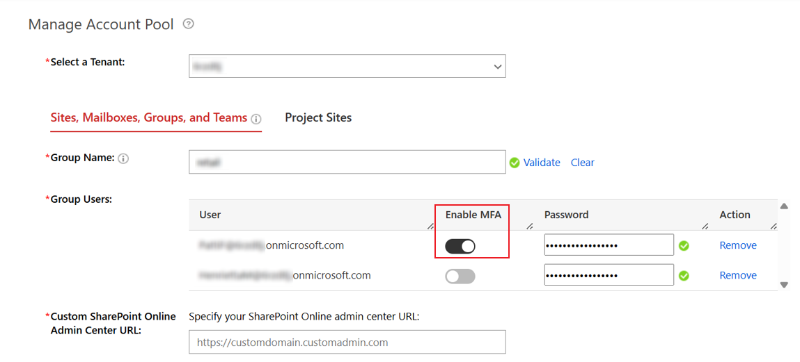 Remove classic MFA accounts from Account Pool.