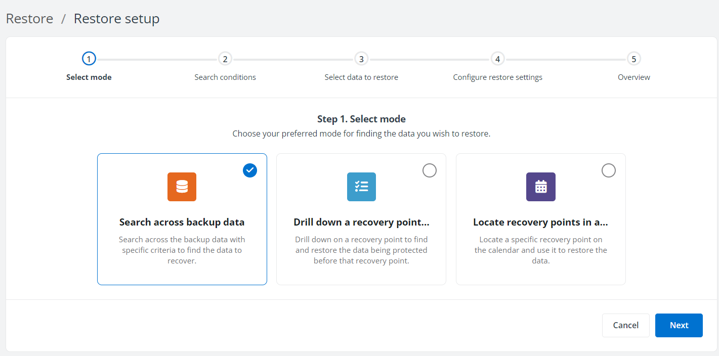 Step 1. Select mode.