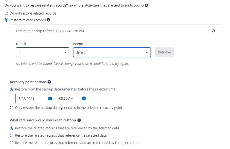 Restore related records.