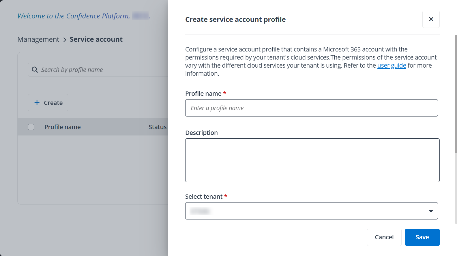 create a service account 