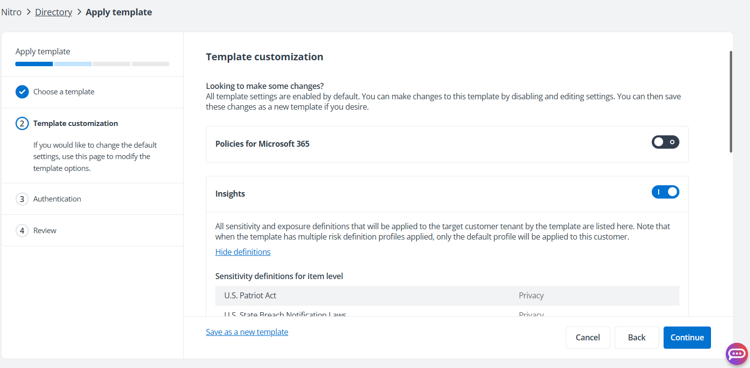 Customize the template.