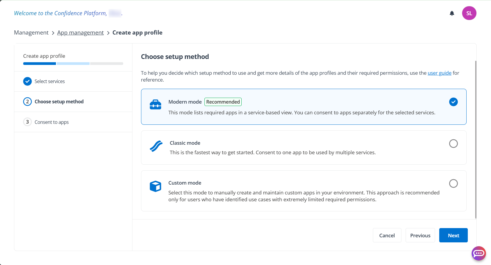 Choose a setup method.