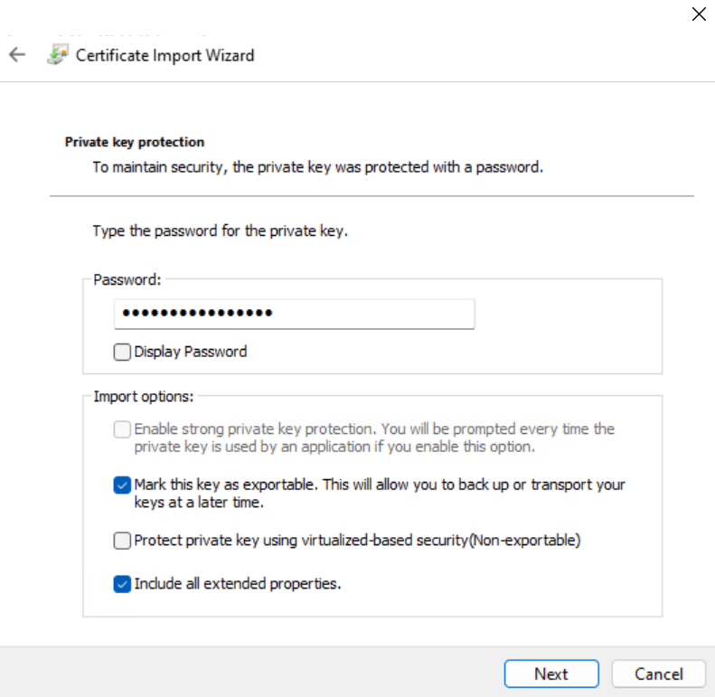 Private key protection