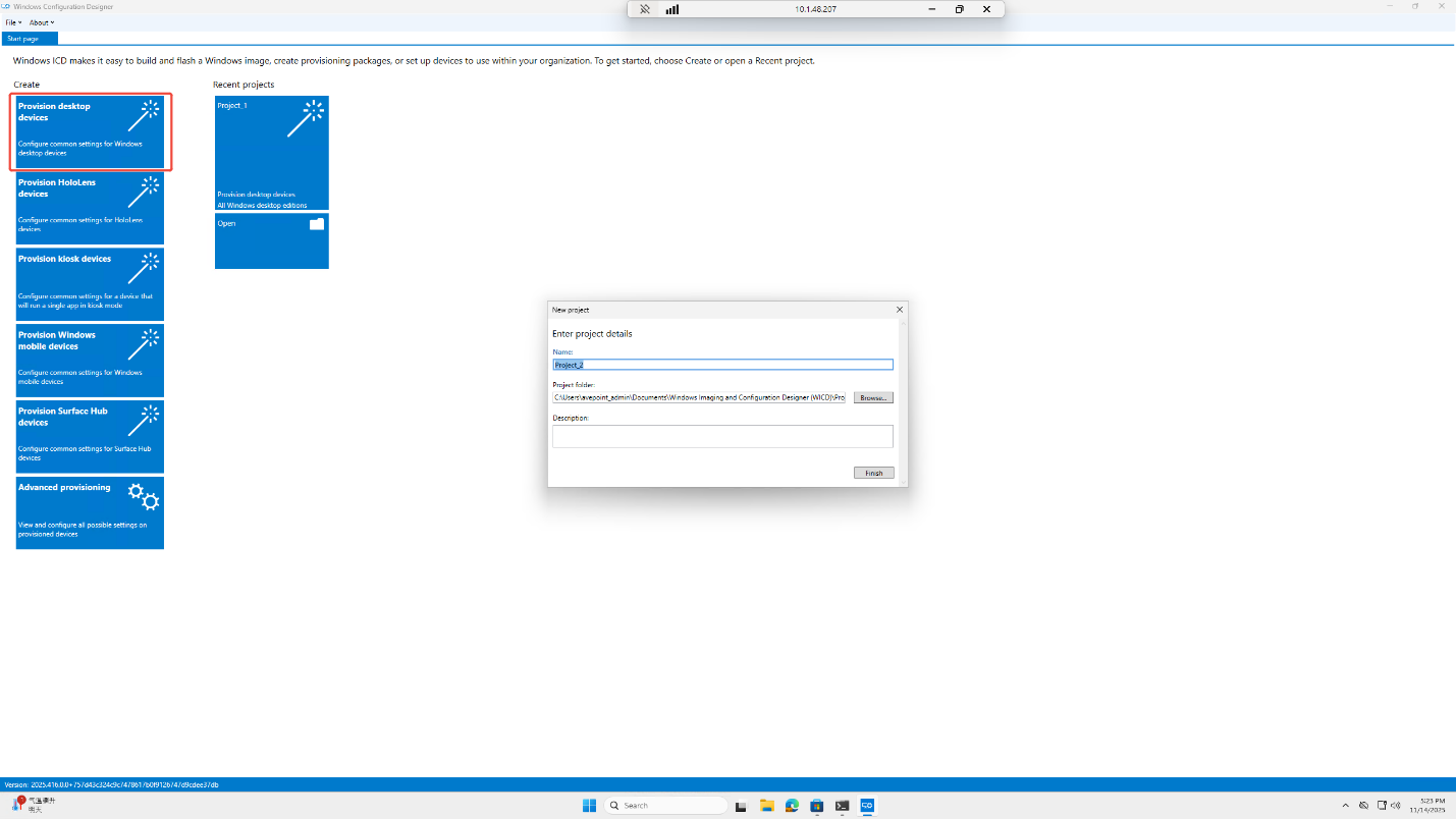 Provision desktop devices Provision desktop devices