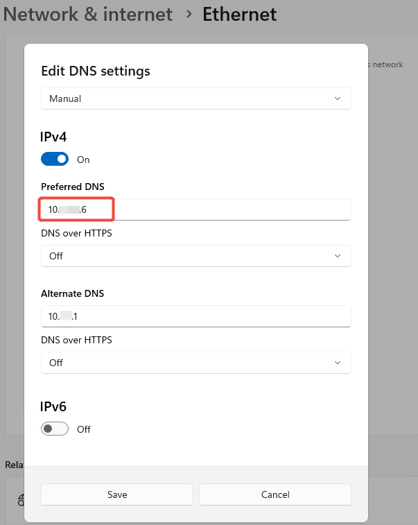 Edit DNS settings Edit DNS settings