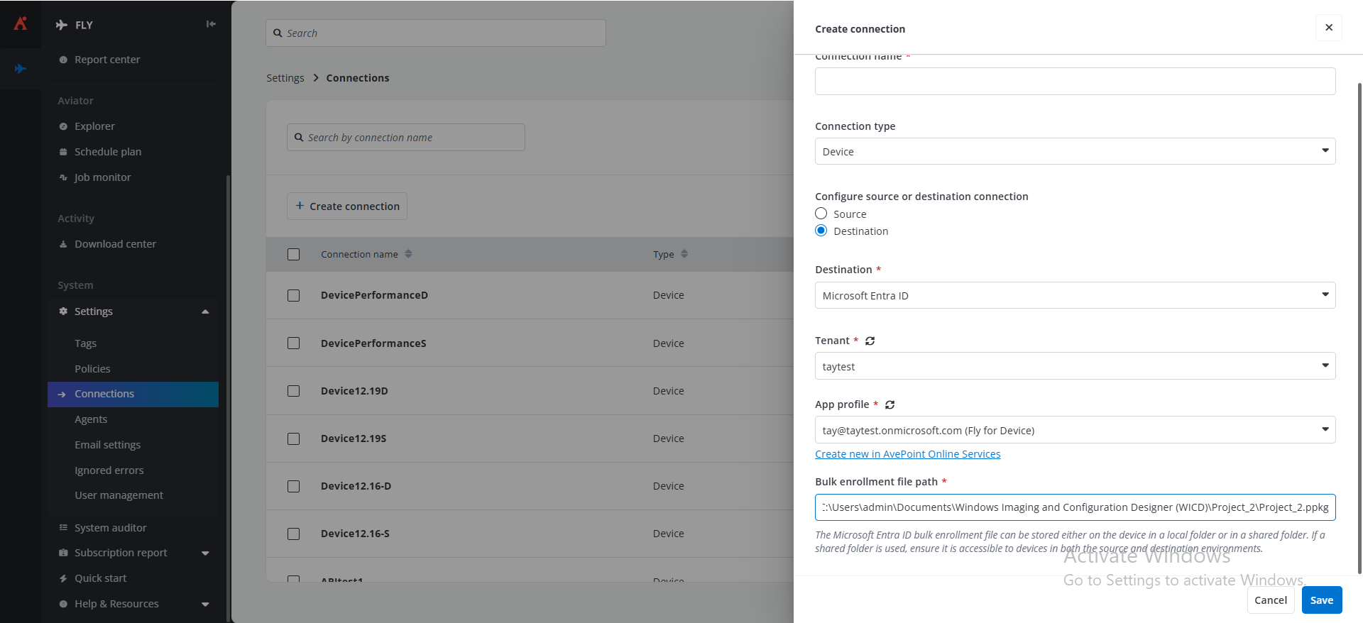 Bulk enrollment file path Bulk enrollment file path