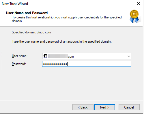 User name and password User name and password