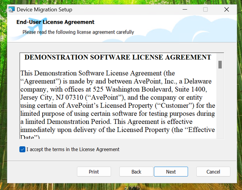 License agreement License agreement
