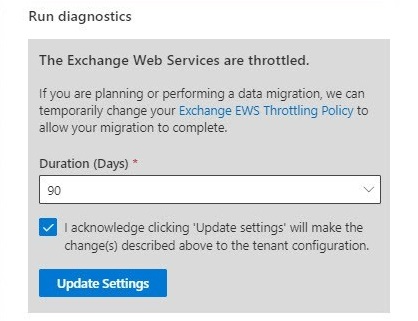 The Support Assistant prepares to lift EWS throttling restrictions. The Support Assistant prepares to lift EWS throttling restrictions.